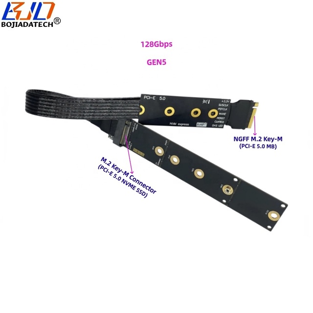 2026 New PCI-E 5.0 X4 NGFF M.2 Key-M NVME GEN5 GEN4 Solid State Drive SSD Adapter Extension Cable 128Gbps in Stock