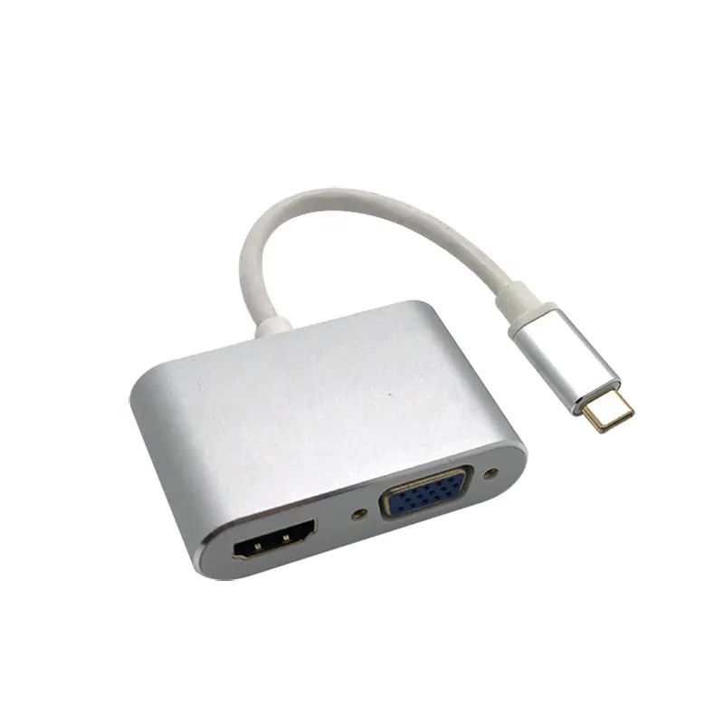 USB-C для HD-MI USB C разъем VGA конвертер 2 в 1 адаптер тype C