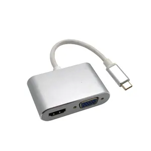 USB-C כדי HD-MI USB C זכר מחבר ל-vga ממיר 2 ב 1 סוג C מתאם