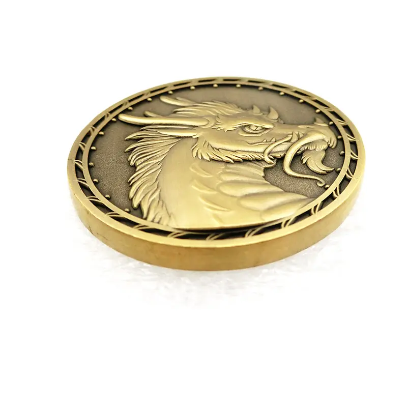 High quality old custom coin antique plating metal dragon challenge coin