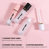 Tubes de gloss à lèvres vides personnalisables avec logo, 8 ml, flacon transparent avec applicateur, conteneur de rouge à lèvres liquide mat pour marques cosmétiques en marque blanche