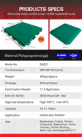 Dalles de sol sportives modulaires en PP à emboîtement 300 x 300 mm antidérapantes pour terrain de basketball intérieur