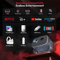 Proyector Portátil YUXU A10 Android 11 3D, 1080P Nativo, 200 Lúmenes, WiFi, Altavoz Integrado, 1GB/8GB, para Cine en Casa