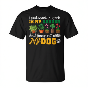 Gardening Dog Lover T-Shirt Garden Pet <b>Plants</b> Design Unisex Adult Size - Product Image 2