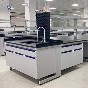 Banco de laboratorio resistente a productos químicos Estación de trabajo central de acero Mesa de laboratorio - Product Image 2