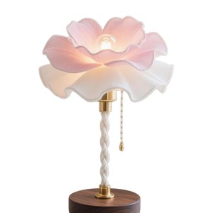 Petal Shape <b>Table</b> Lamp Led Warm Light E14 Base For Bedroom Living Room <b>Study</b> Decor - Product Image 5