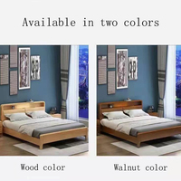 Cadre de lit multifonctionnel moderne avec tête de lit de rangement en bois massif, mobilier de chambre à coucher au design simple, taille king size et queen size pour la maison et l'hôtel