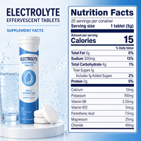 Comprimé effervescent d'électrolytes avec calcium, potassium, magnésium, complément d'hydratation pour le bien-être quotidien