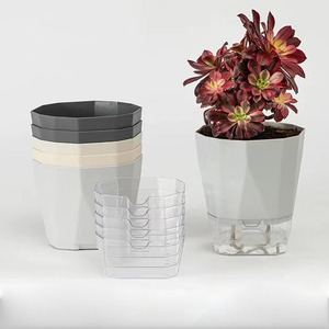 <span class=keywords><strong>Pot</strong></span> de fleur de bonsaï d'arrosage de niveau d'eau clair <span class=keywords><strong>rond</strong></span> coloré paresseux de décoration à la maison - Product Image 1