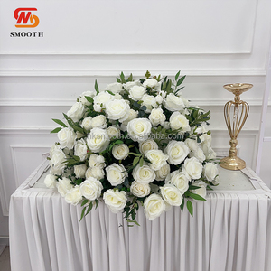 Centro de Mesa Floral para Decoración de Bodas al por Mayor, Bola de Flores de Seda Artificial Blanca y Verde - Product Image 4