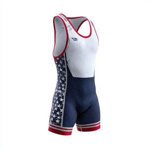 ชุดนักมวยปล้ำดีไซน์ใหม่ ไซส์ใหญ่พิเศษ สำหรับผู้ใหญ่ แบบยูนิเซ็กซ์ ผลิตจากโพลีเอสเตอร์ พิมพ์ลายแบบซับลิเมชั่น ชุดแข่งขันมวยปล้ำชาย รับสกรีนโลโก้ - Product Image 1