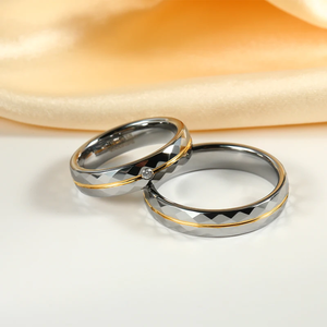 All'ingrosso fascia uomo donna 6MM diamante Inay oro personalizzato Anillos anelli di nozze anello di tungsteno fedi nuziali coppia Set di fedi nuziali - Product Image 4