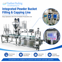 Machine de remplissage et de bouchage de seaux à poudre en acier inoxydable Eastbest avec écran tactile intégré et fonctionnement automatique compact