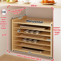 Organisateur vertical en bois à 7 compartiments pour placard de cuisine, idéal pour ustensiles de cuisson et documents