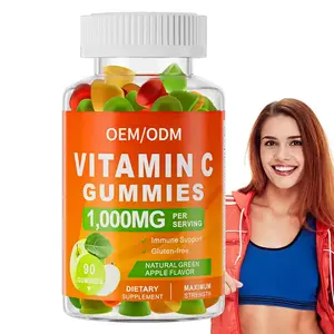 Biocaro OEM Etiqueta Privada Halal vegano vitamina gomitas mejora la salud inmunológica suplemento alimenticio vitamina C gomitas para adultos y niños