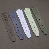 Correa de Reloj de Caucho FKM Transpirable de 22 mm, Correa Deportiva de Lujo con Hebilla de Acero, Correas de Reloj Clásicas de Fluororubber