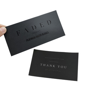 Custom Black <strong>Business</strong> <strong>Cards</strong> With UV Logo Design Double Sided Offset Printing Kraft Paper Cardboard Material Greeting Postcards - Product Image 1