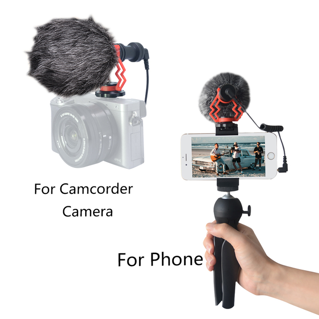 HOT Mcoplus VM-D02 Microphone Video Recording Mic Microphone for Smartphone Osmo Pocket DSLR Camera Vlogging Mic Android Xiaomi