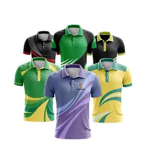 Aangepaste Digitaal Printen Sublimatie Polyester Bedrukt Logo Golf Polo Shirts Voor Mannen