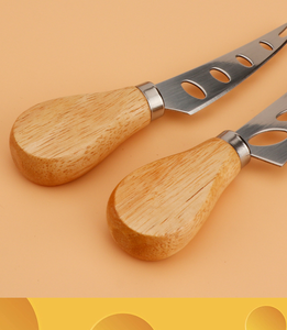 Juego de <span class=keywords><strong>Mini</strong></span> cuchillos de queso de acero inoxidable con mango de madera de primera calidad para tabla de charcutería, cuchillo de queso exquisito, tenedor cortador de queso - Product Image 4