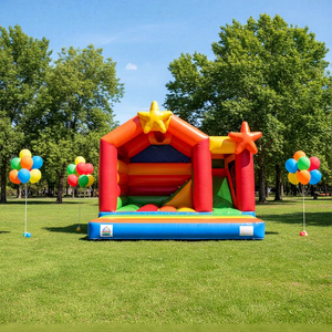 Château gonflable personnalisé à thème <span class=keywords><strong>étoiles</strong></span> pour enfants, idéal pour les fêtes intérieures et extérieures, location disponible - Product Image 1