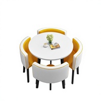 Ensemble table et chaises de salle à manger moderne et simple, mobilier de maison, appartement, location, loisirs, négociation, réception, en MDF, style moderne