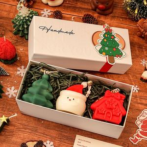 Natural Soy Wax Christmas Scented <b>Candle</b> <b>Gift</b> <b>Set</b> 3 Pcs Reindeer Christmas Tree Santa Claus Shape <b>Candle</b> <b>Set</b> Home Decoration - Product Image 2