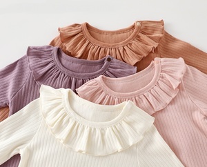 Guai Premium Bebek Kız Çocuk Fitilli Örgü Fırfırlı Yaka Üstü Yumuşak Pamuklu Kazak Butik Günlük Kullanım İçin - Product Image 2