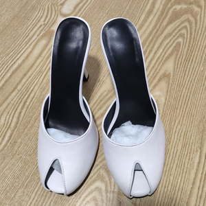 Mules à bout ouvert pour femmes, grande taille 45, sandales à talons hauts et fins, coupe large, talons aiguilles - Product Image 6