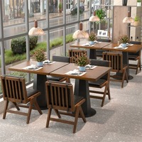 Ensemble de table et chaises en bois massif, moderne et durable, pour hôtel, projet hôtelier, fauteuils de loisirs, chaises de salle à manger
