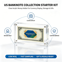 Cadre en acrylique transparent personnalisé avec aimant puissant pour billets de banque américains, support de monnaie, vitrine de présentation, thème animalier, jouet