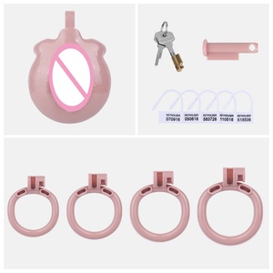 Jaula de Castidad Masculina con Forma de Vagina Realista, Jaula Hueca para Pene con Anillo para Pene de 4 Tamaños, Ejercicio de Abstinencia para Hombres - Product Image 3