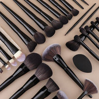 YDINI set kuas Makeup profesional, sikat make up set nama merek 40 buah/set