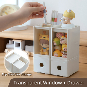Kotak Penyimpanan Laci Kabinet Display Plastik Serbaguna Figurine Desktop Multi-Spesifikasi untuk Sekolah Kantor - Product Image 2
