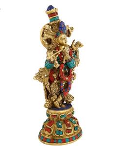 スライブリーOXロードクリシュナ像レジンラダクリシュナブロンズ大型動物像 - Product Image 5