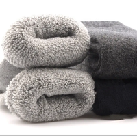 KT-T250228 hommes hiver épais chaussettes laine cachemire thermique mi-mollet chaud doux bonneterie couleur unie longue mi-mollet chaud chaussettes hommes