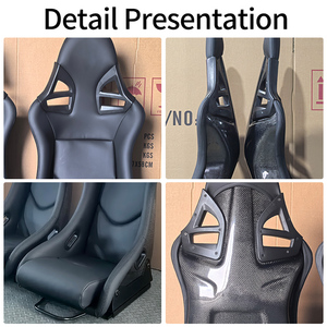 Sièges baquets de course légers EDDY noirs pour Porsche 911 718 Cayman <span class=keywords><strong>Boxter</strong></span> 997.1 997.2 982 981 avec structure en carbone - Product Image 5