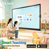 Tableau interactif intelligent pour salle de classe de 65, 75, 86, 98 pouces, 1080p, tactile 20 points, avec système d'exploitation Android et caméra 48MP pour l'enseignement scolaire