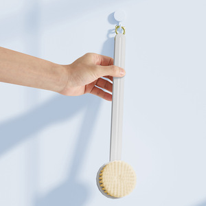 Brosse de bain à long manche, poils doux, brosse de massage pour le dos, pour le bain et l'exfoliation, usage général, matériau plastique - Product Image 3