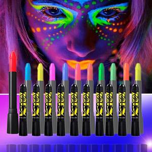 "Kit trucco LISI 12 colori Neon luce nera UV Glow Body Paint <span class=keywords><strong>con</strong></span> <span class=keywords><strong>pastelli</strong></span> fluorescenti per il viso" - Product Image 6