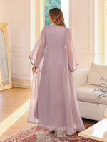 Stock élégant deux pièces musulman Abaya moyen-orient brodé maille longue robe pour les femmes décontracté pour la célébration de l'Aïd en gros