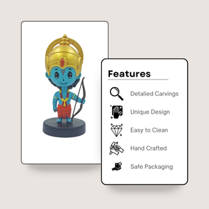 Shree Ram Bobblehead Dashboard Idol Resin Spiritual Car Dashboard Decoration Hindu Decorative <b>Statue</b> for Home Office Decor - Product Image 5