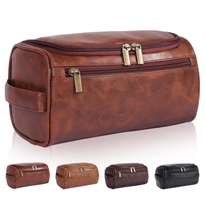 Neceser de Viaje Personalizado para Hombre - Bolsa de Aseo Grande de Cuero PU con Nombre Personalizado, Regalo para Esposo, Novio, Papá - Product Image 1
