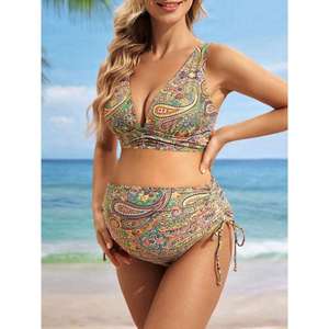 <span class=keywords><strong>Maillot</strong></span> <span class=keywords><strong>de</strong></span> <span class=keywords><strong>bain</strong></span> pour femme, design fendu taille haute pour dissimuler le ventre et affiner la silhouette, bikini imprimé à nouer, <span class=keywords><strong>maillot</strong></span> <span class=keywords><strong>de</strong></span> <span class=keywords><strong>bain</strong></span> <span class=keywords><strong>de</strong></span> maternité - Product Image 2