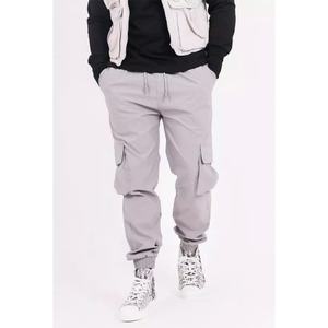 Pantalones Cargo para Hombre, 100% Poliéster, Color Gris, Cintura Elástica, Pantalones Deportivos, Joggers, Pantalones de Chándal con Bolsillos - Product Image 4