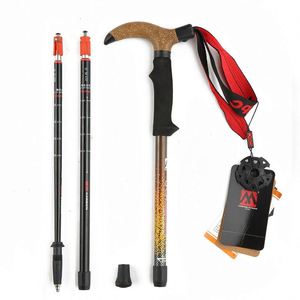 Bâton de marche en alliage d'aluminium avec poignée en T, bâton de randonnée à trois sections, béquille de marche extérieure, bâton de voyage - Product Image 6