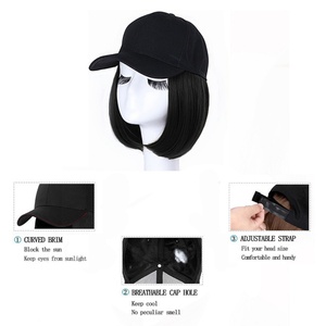 หมวกเบสบอลพร้อมวิก<span class=keywords><strong>ผม</strong></span>สำหรับผู้หญิง <span class=keywords><strong>ทรง</strong></span>บ๊อบ<span class=keywords><strong>สั้น</strong></span>เก๋ไก๋ พกพาสะดวก เหมาะสำหรับการเดินทางและช้อปปิ้ง - Product Image 2