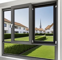 Fenêtre coulissante horizontale en alliage d'aluminium pour salle de bain avec verre opaque, design de ventilation pour l'intimité et isolation thermique