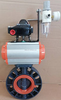 Válvula solenoide de interruptor de límite de efecto simple doble FRPP UPVC PPH válvula de mariposa de oblea neumática válvula de bola de 2 vías y 3 vías