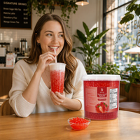 Fournisseur de Bubble Tea, Usine Source, Marque Internationale Dayou, 3 kg de Perles Éclatantes à la Fraise pour les Boutiques de Thé au Lait